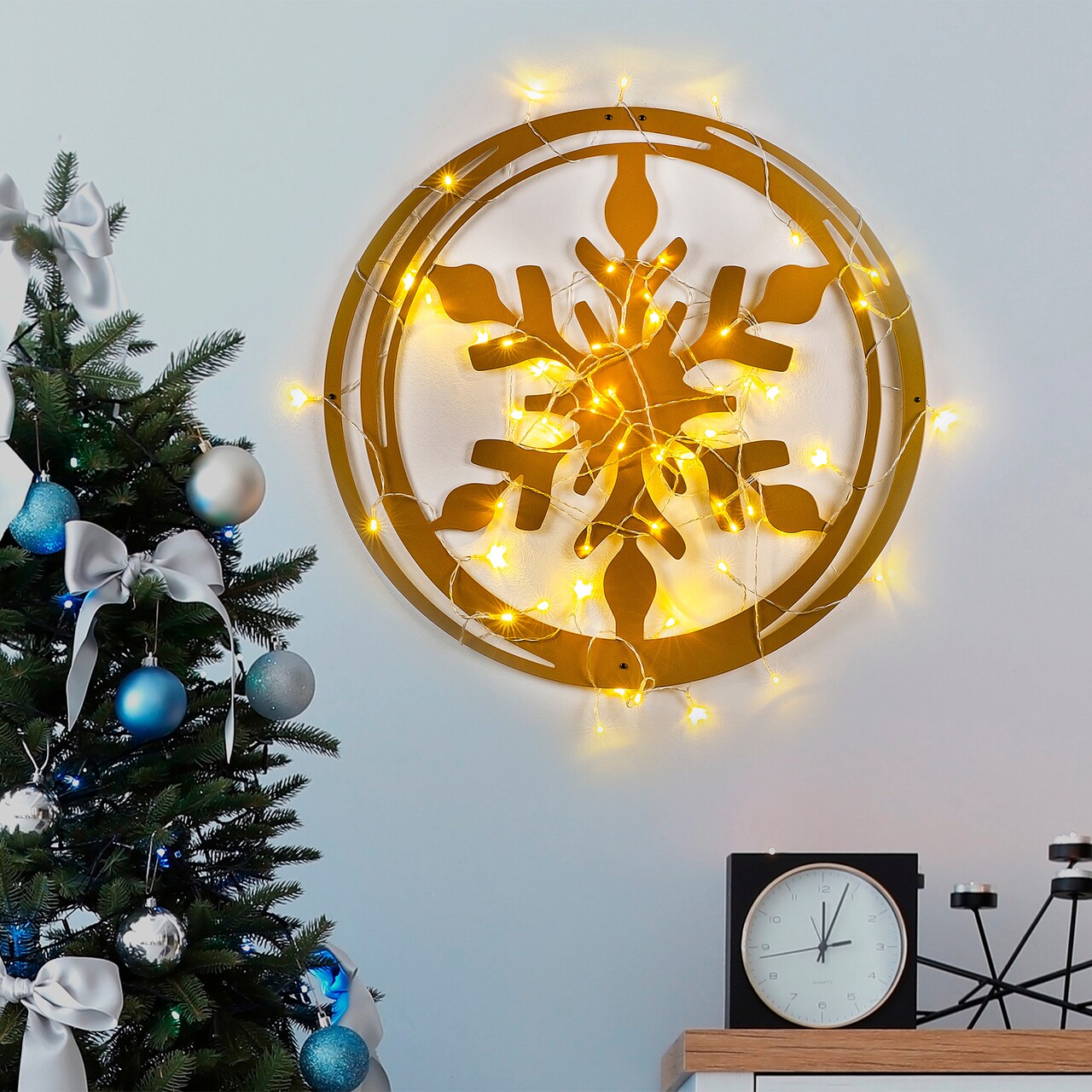 Decoratiune de luminoasa XMASGOLD-020, Tanelorn, 62x56 cm, metal, auriu - imagine 7